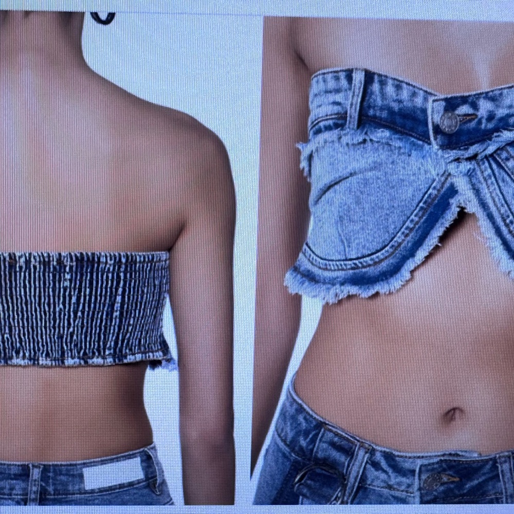 MACY DENIM CORSET MINI HALTER - XL